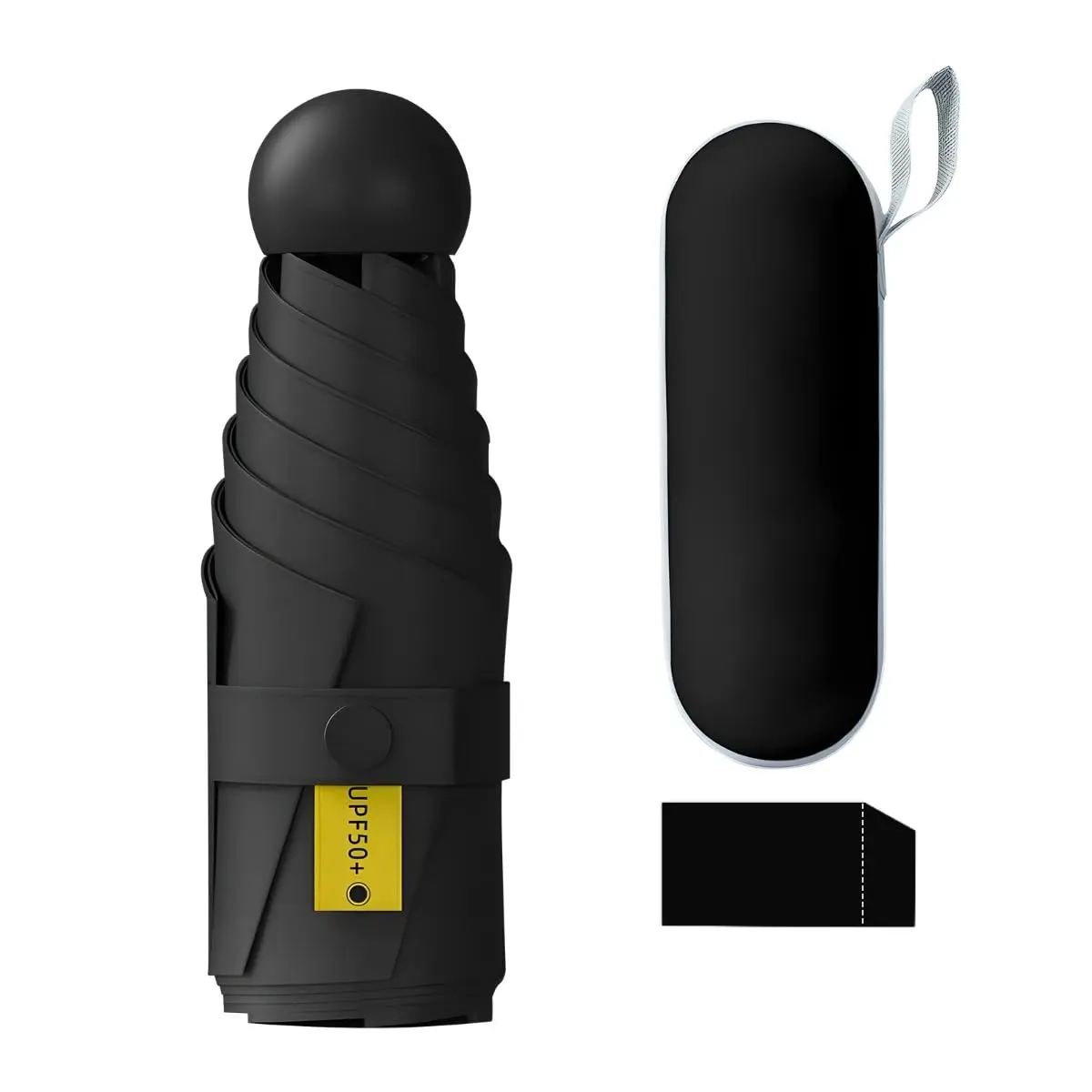 ANJ.GG Guarda Chuva Preto Reforçado Automático Resistente Ao Vento - Cabe Na Bolsa Mochila Modelo Compacto