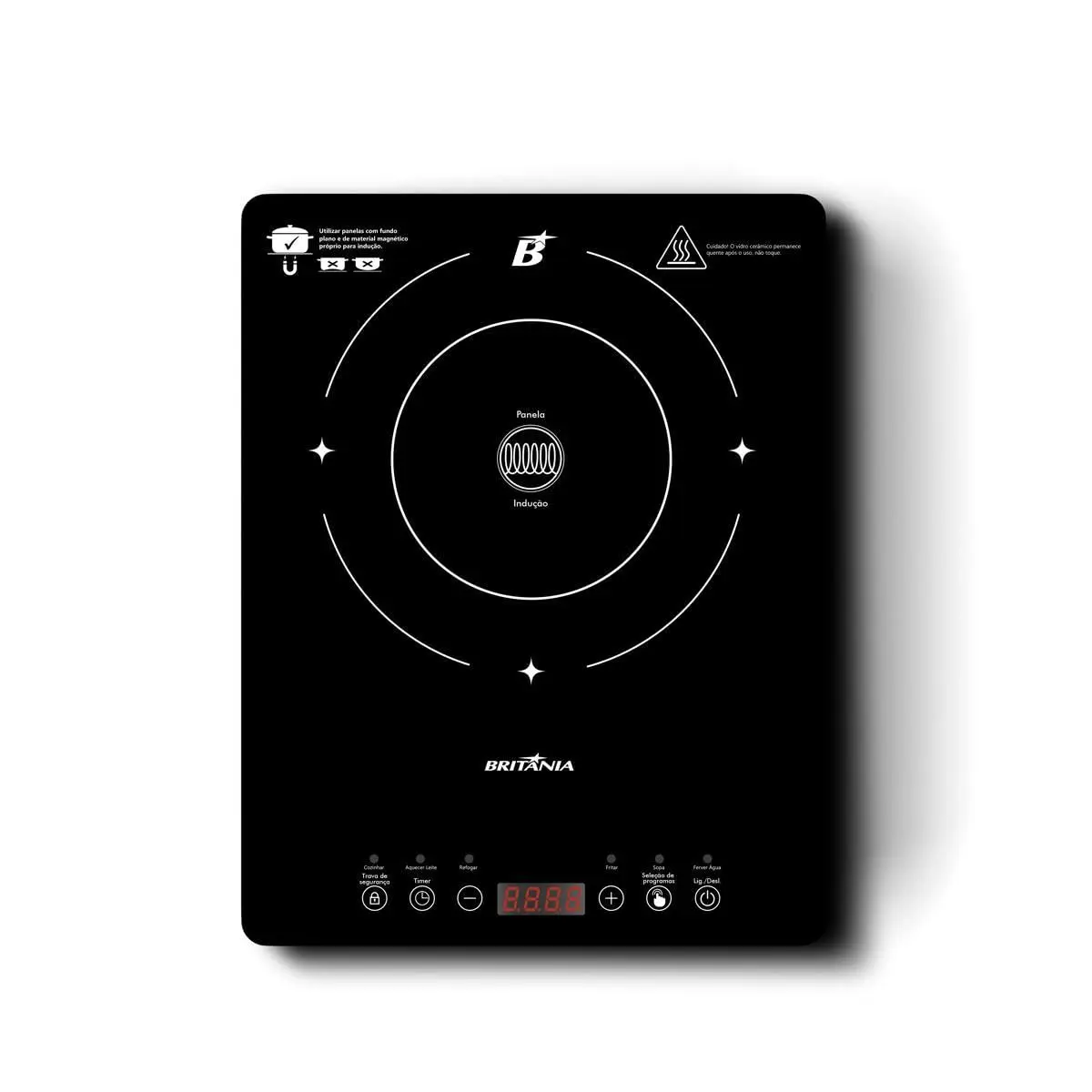 Cooktop De Indução Britânia Portátil Painel Touch Bcte10a Preto 127v