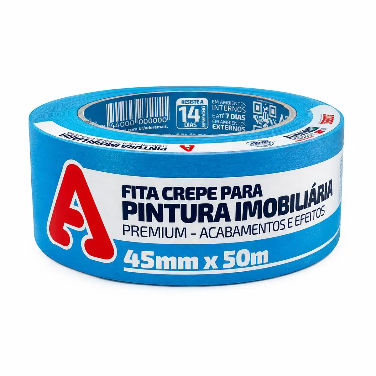 Fita Crepe para Pintura Imobiliaria Azul Neon Adere A327S 45mmx50m