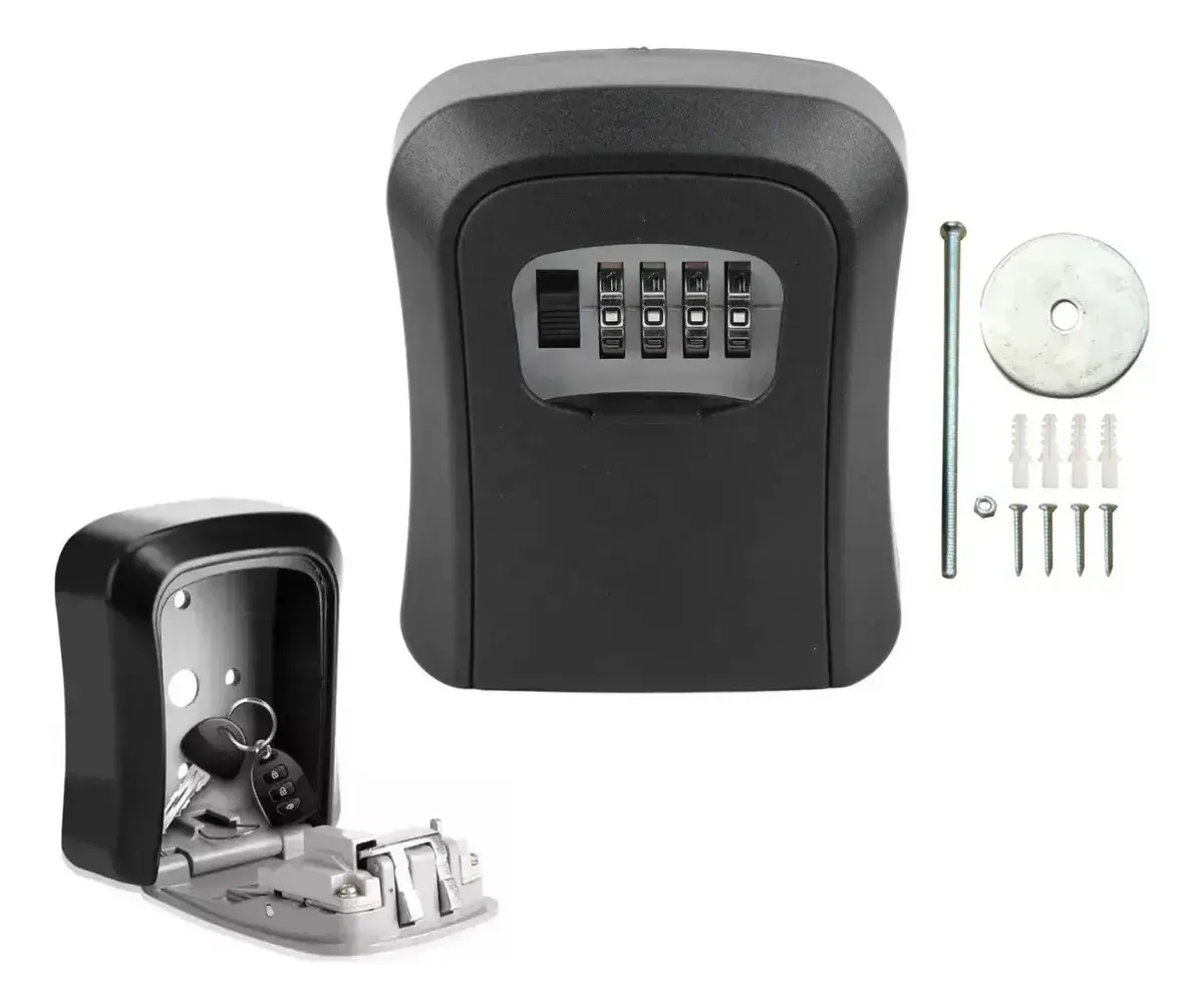 Cofre para Chaves com Senha Cinamon de Parede Aço Inox para Airbnb e Casa - 1