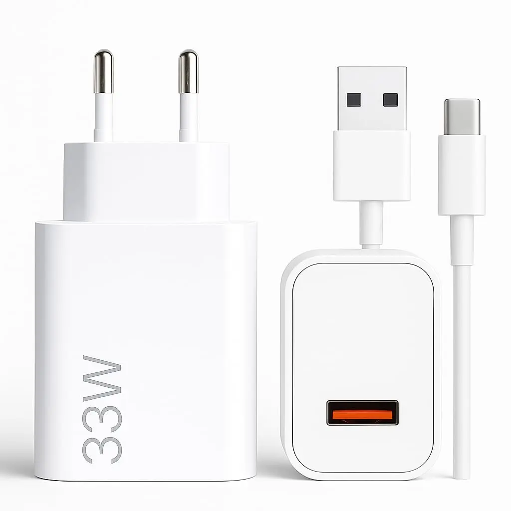 Carregador Turbo Tipo C 33W Com Carregamento Rápido Com Cabo Tipo C Compatível Com Todos Os Dispositivos USB-C, Compativel Com IPhone 15/16, Compativel Com ANdroid, Tablet, SmartWatch