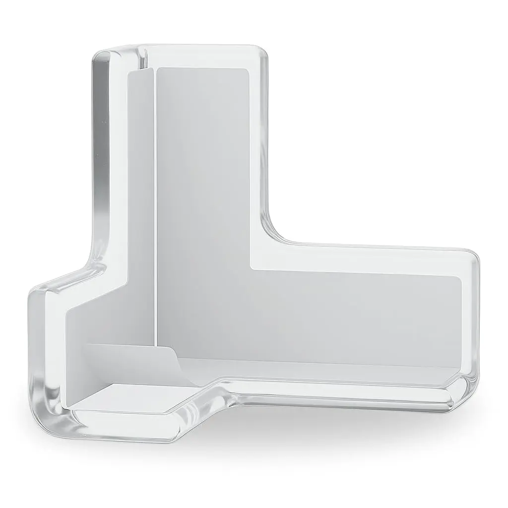 Kit Protetor de Quina em Silicone Transparente, 10 Unidades, Formato T 3.2x3.2x1.2cm, com Fita Adesiva Dupla Face, para Móveis e Segurança Infantil