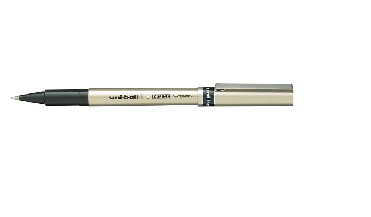Caneta Rollerbal Deluxe UB 155 Fine 0.7mm, Uni-Ball, Preta, Blister com 1 unidade