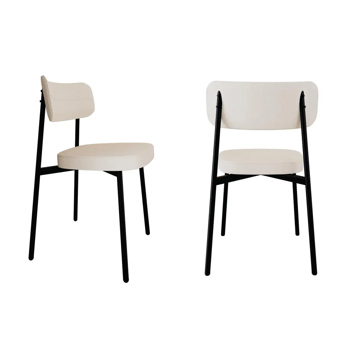Cadeira Fixa Alloa Metalig, 2 Unidades, 4 Pés, Estilo Contemporâneo, Estrutura em Aço, 50 x 44,7 x 83,8 cm, Cor Corriente Palha