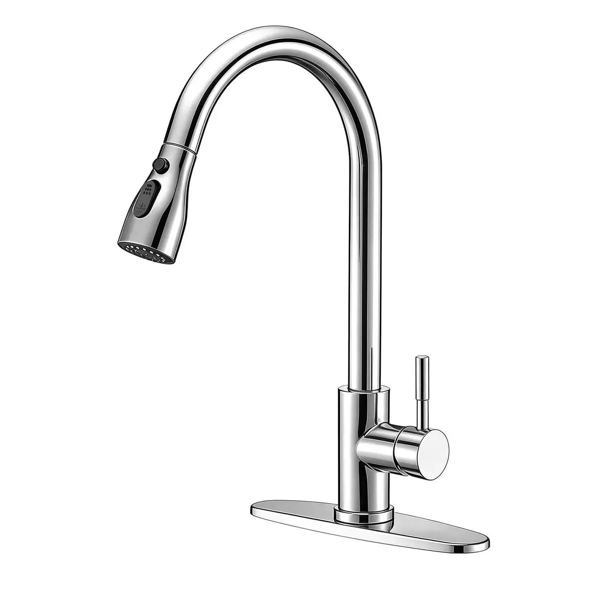 Torneira de Cozinha com Pulverizador Retrátil Níquel Escovado | Mangueira de 60cm, Rotação 360°, 3 Modos de Jato, Corpo Resistente