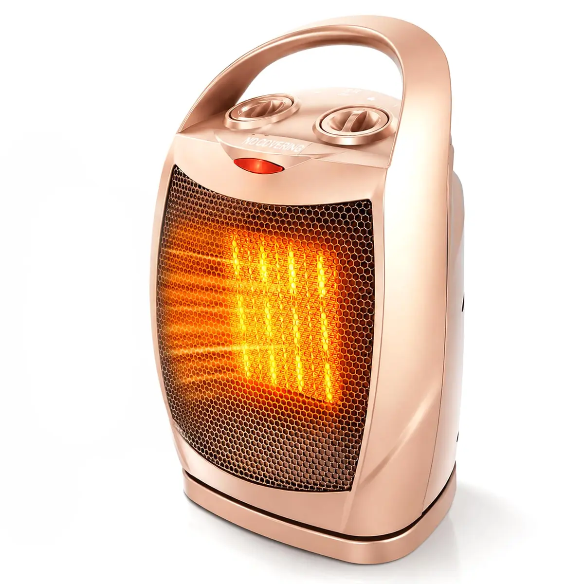 Aquecedor Portátil para Uso Interno, aquecedor eletrico, 1500W, Ideal para Uso Doméstico e Escritório (Ouro)