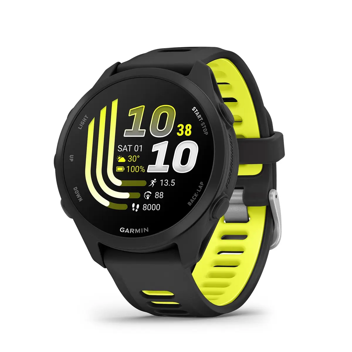 Garmin Relógio Forerunner 170 Preto e Amarelo 42mm com Monitor Cardíaco de Pulso e GPS