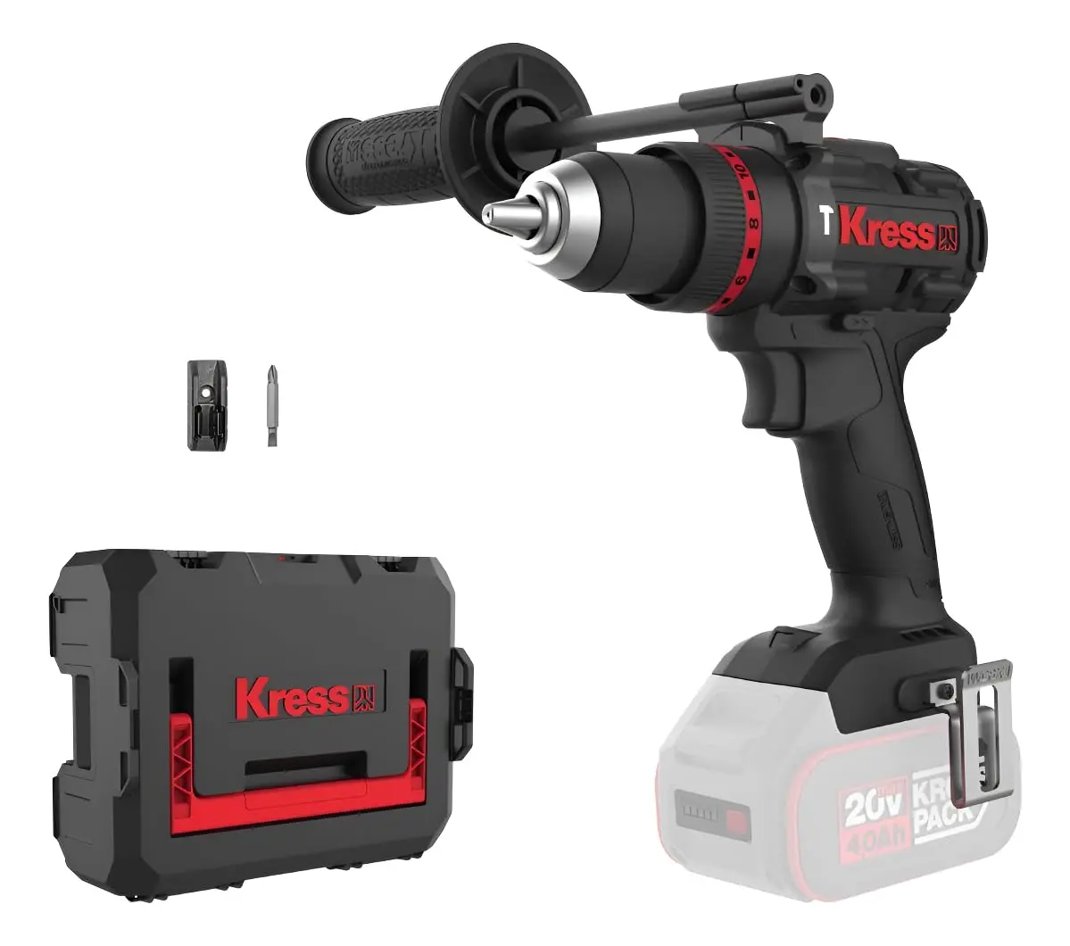 Furadeira de Impacto Brushless Kress KUC33.91 20V 95Nm – Mandril Metálico 13mm, 2 Velocidades, LED, Alta Potência e Precisão Profissional – Não Acompanha Bateria
