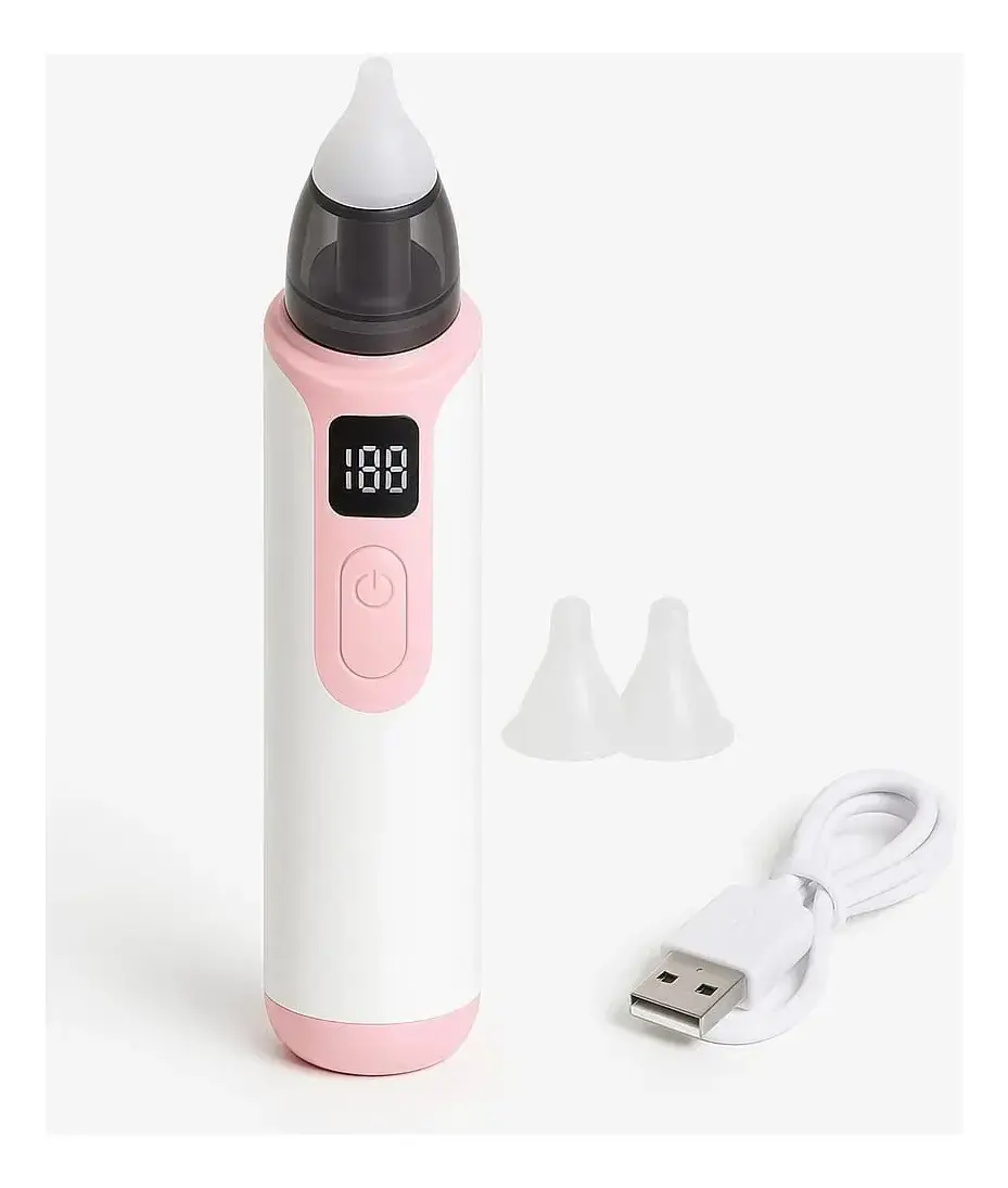 Aspirador Sugador Nasal Bebê Elétrico Limpeza Nariz Ouvido Coral-claro