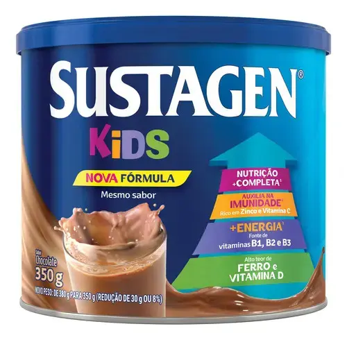Complemento Alimentar Sustagen Kids Chocolate 350g Lata - 1