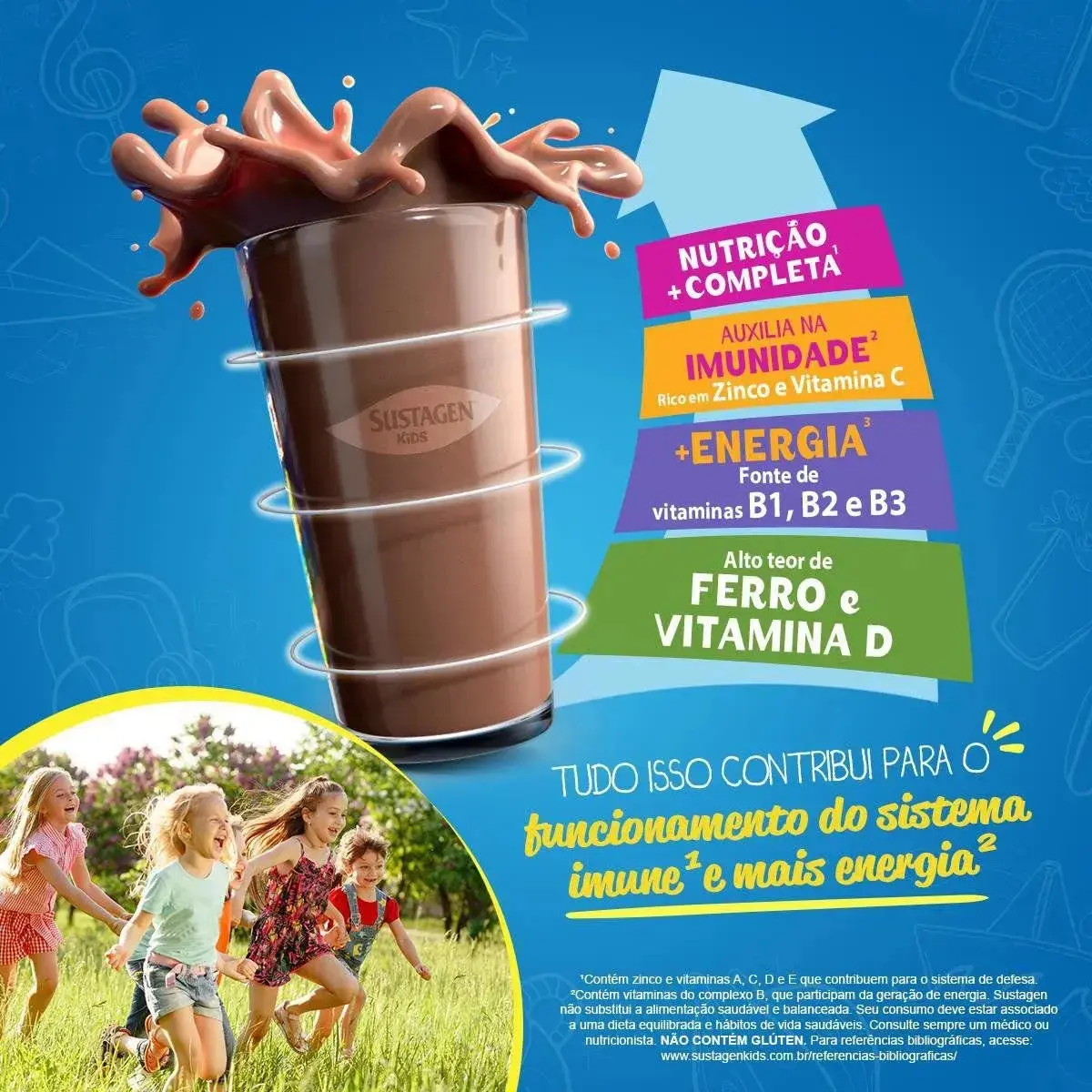 Complemento Alimentar Sustagen Kids Chocolate 350g Lata thumbnail 3