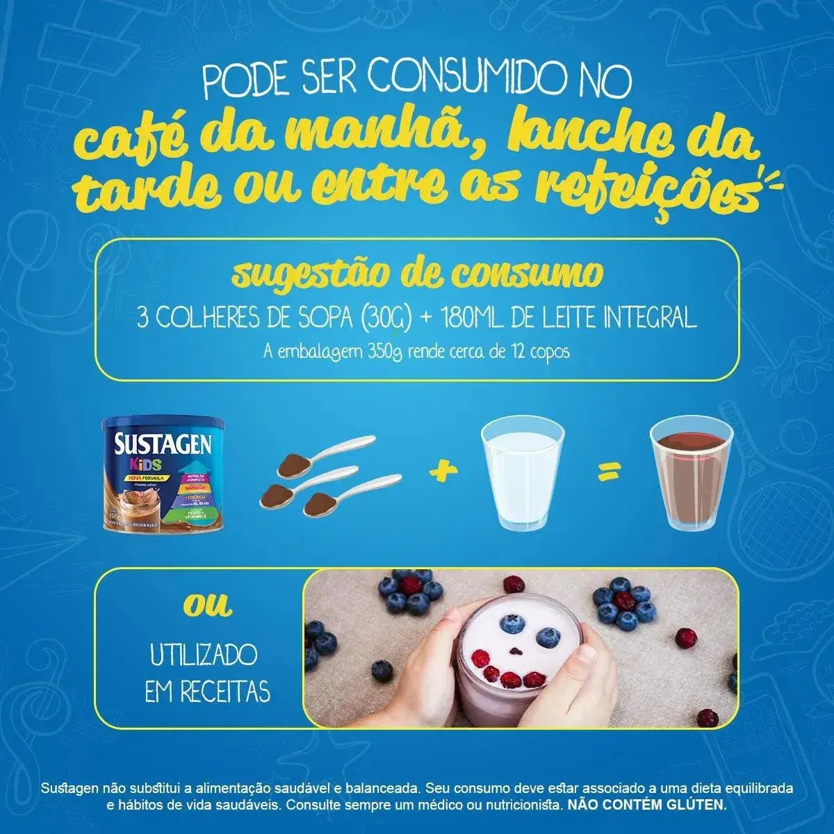 Complemento Alimentar Sustagen Kids Chocolate 350g Lata thumbnail 4