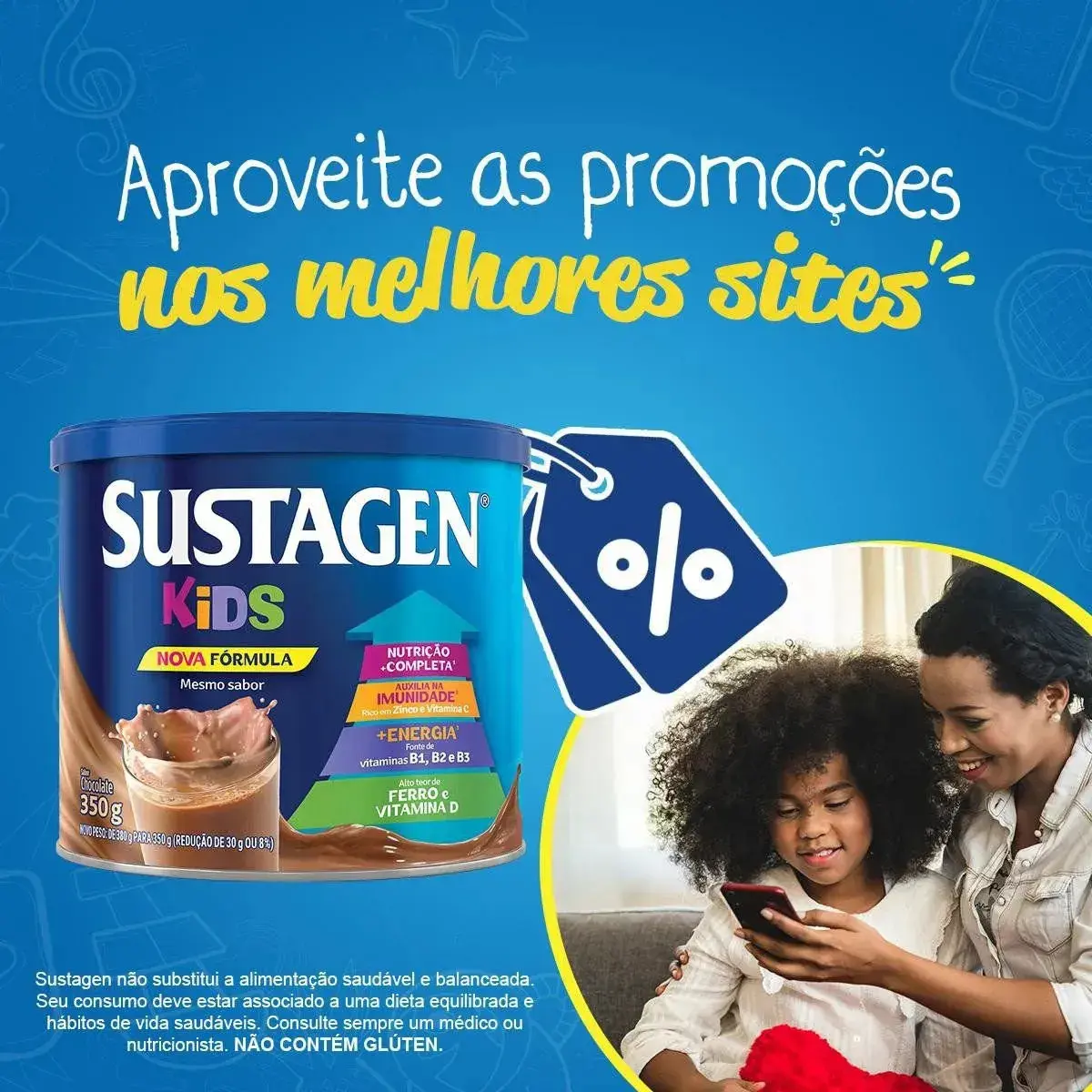 Complemento Alimentar Sustagen Kids Chocolate 350g Lata thumbnail 6
