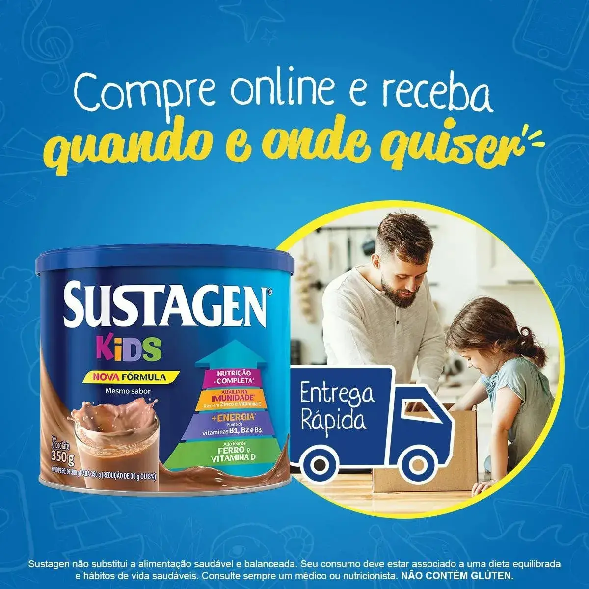 Complemento Alimentar Sustagen Kids Chocolate 350g Lata thumbnail 7