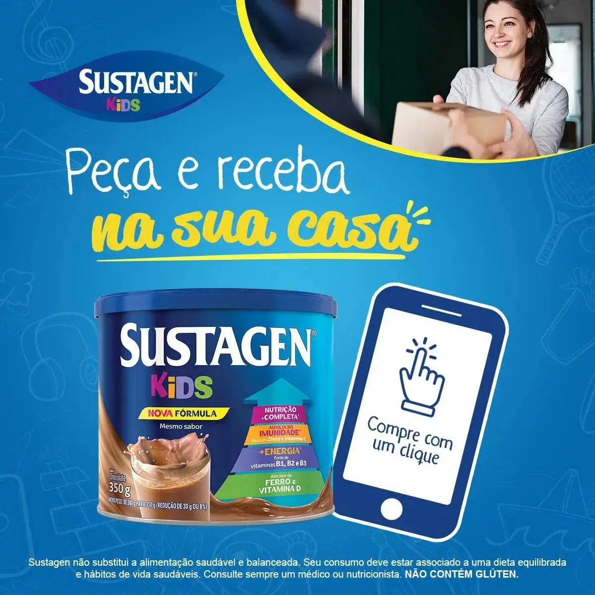 Complemento Alimentar Sustagen Kids Chocolate 350g Lata thumbnail 8