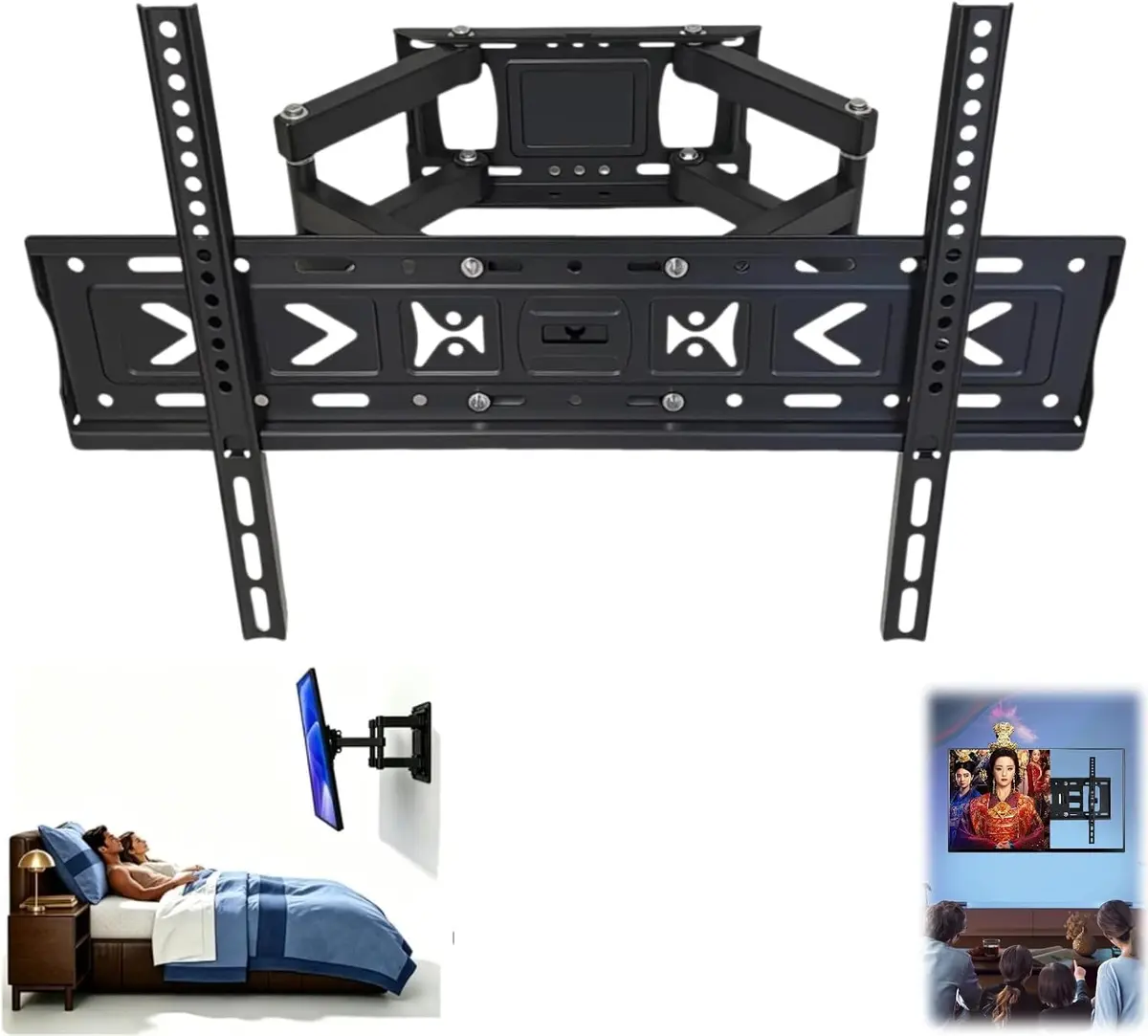 Suporte TV Articulado para 32 a 80 Polegadas | Suporte de TV com Inclinação e Rotação | Até 60kg | VESA 600x400mm | Suporte para TV de Parede Ajustável