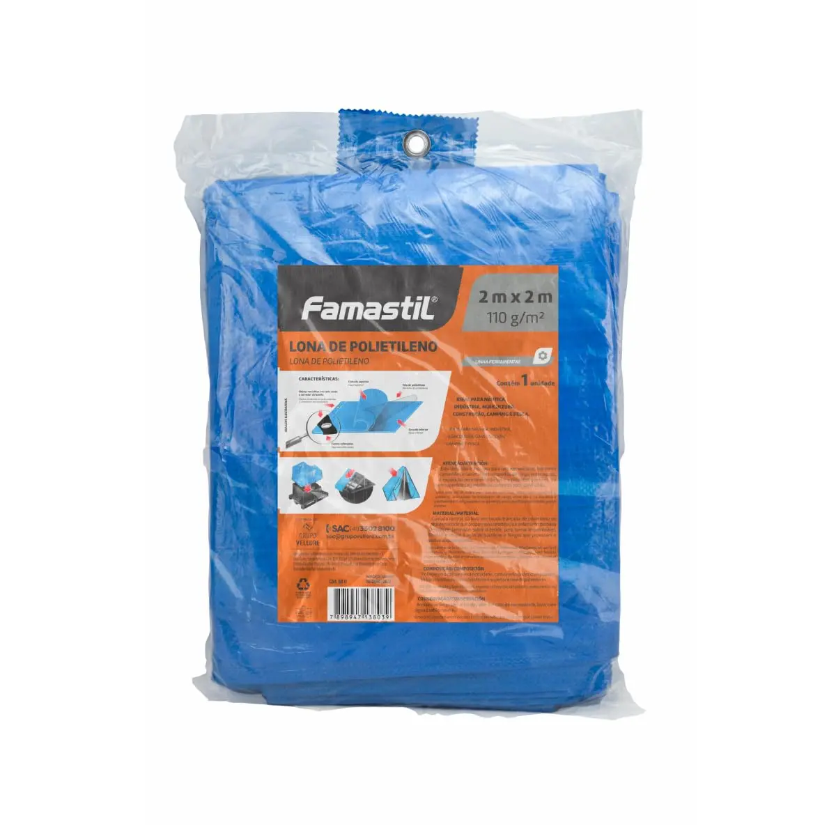 Famastil Lona De Polietileno Azul 2X2