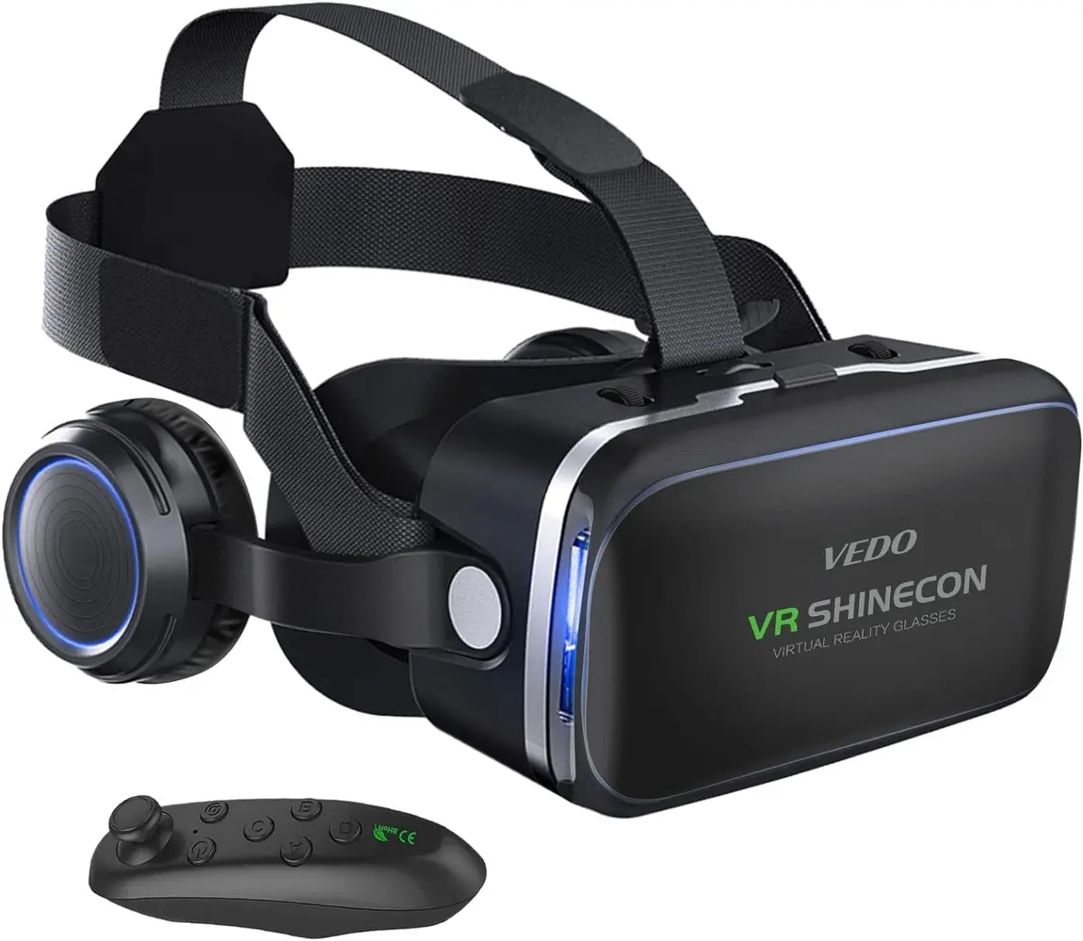 Oculos VR para Celular com Controle Remoto, Headset 3D Óculos de Realidade Virtual Celular, Compatível com iPhone/Android, para Smartphones de 4,7 a 6 Polegadas - 1