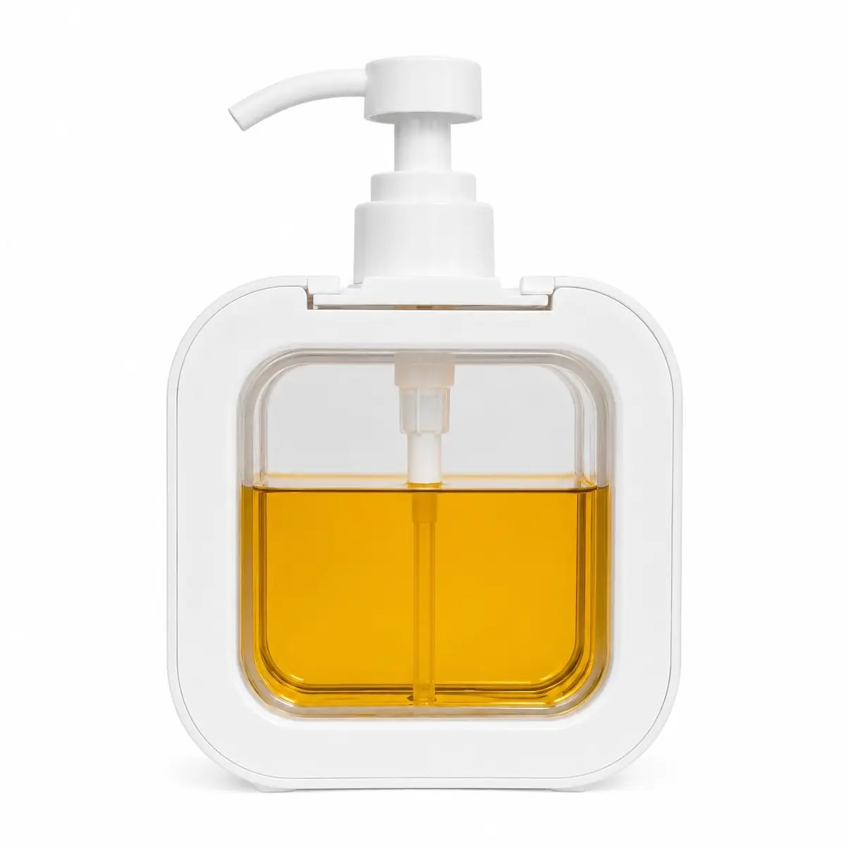 Dispenser de Sabonete Líquido Minimalista Branco 300ml | Uso versátil com detergente, shampoo, condicionador ou álcool em gel