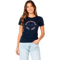 Camiseta Manga Curta Feminina Bordada Aéropostale 98120166 Azul Marinho