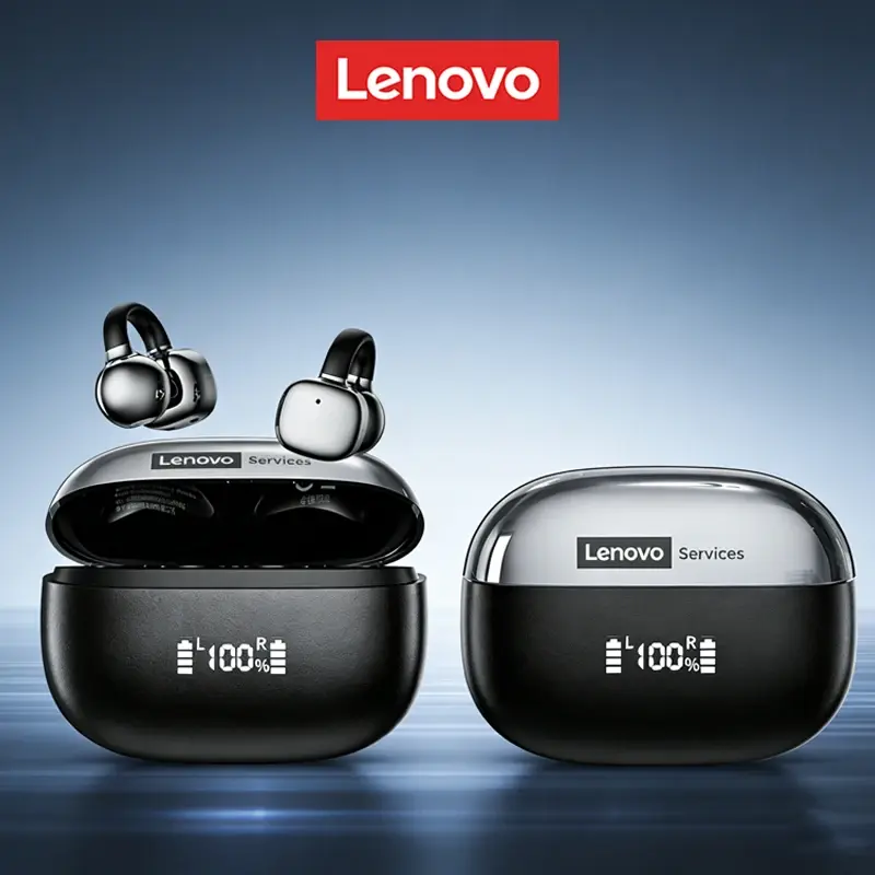 Fones de Ouvido Sem Fio Lenovo Open Ear Bluetooth 6.0 Confortáveis para Jogos e Esportes com Display Digital de Energia LED RS119 Pro - 1