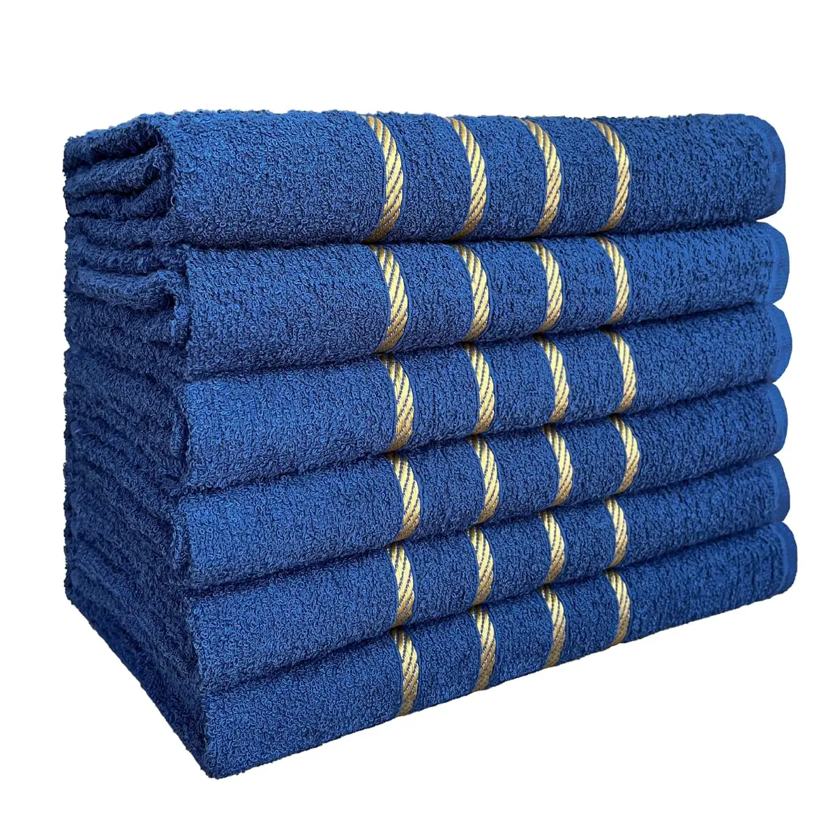 Kit 04 Toalha de Banho 100% Algodão Selecionado com Alta Absorção 70x130cm (Azul Escuro)