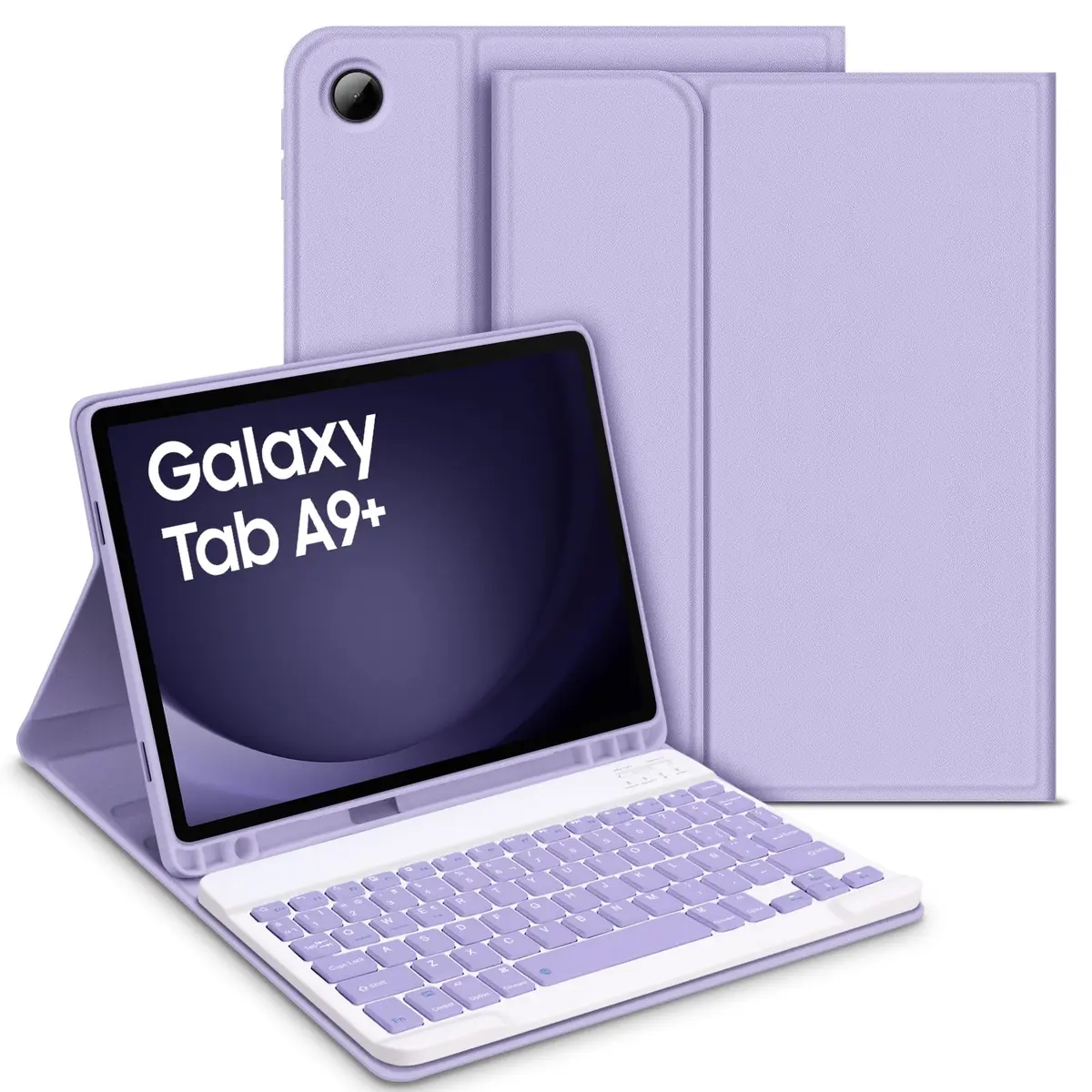 Capa com Teclado para Samsung Galaxy Tab A9+ 11" 2023, Layout em Português Brasileiro Teclado com Capa para Galaxy Tab A9+ 11 Polegadas SM-X210/X215/X216, Roxo