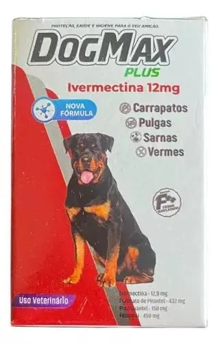 DogMax Plus Remédio para Pulgas, Carrapatos, Vermes e Sarna 4 Comp 60kg | Ação 4 em 1 - 1