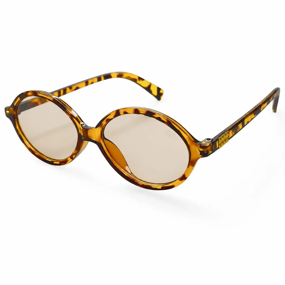 Óculos De Sol Solon Unissex Oval Tartaruga Mel Translúcido Lentes Marrom Claro UV400 Armação Leve Estilo Retrô Vintage Fashion Casual Para Praia Passeios Viagem Uso Diário Elegante Premium