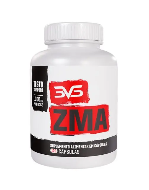 ZMA 120 Cápsulas 3VS Nutrition · Zinco + Magnésio + Vitamina B6 · Recuperação Noturna · 60 doses