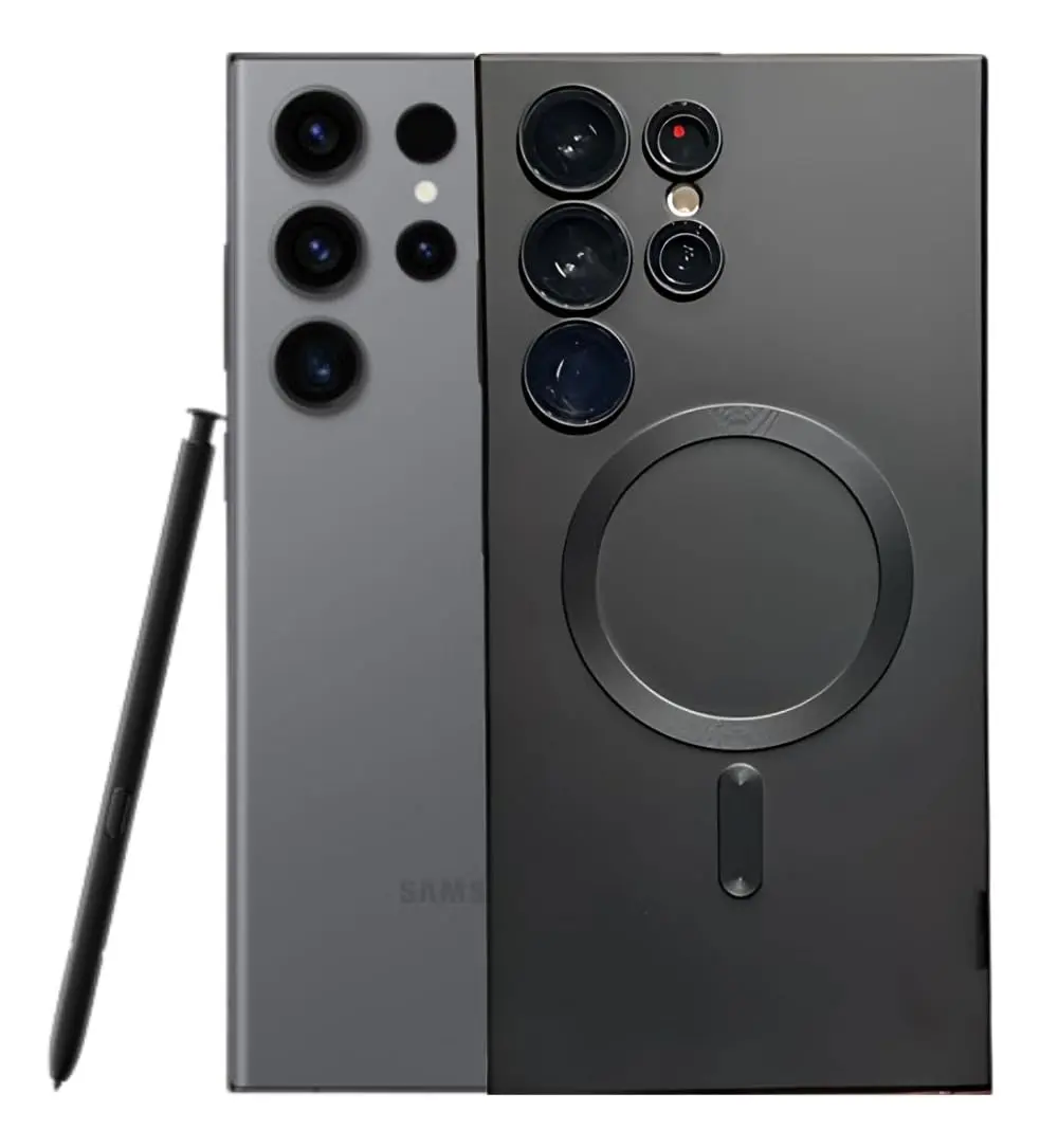 Capa Protetora Samsung Galaxy S24 Ultra com Fibra de Vidro Protecao Cameras Removiveis e Tecnologia Magnetica para Carregamento de Indução Proteção Máxima e Carregamento Sem Fio (PRETO) - 1