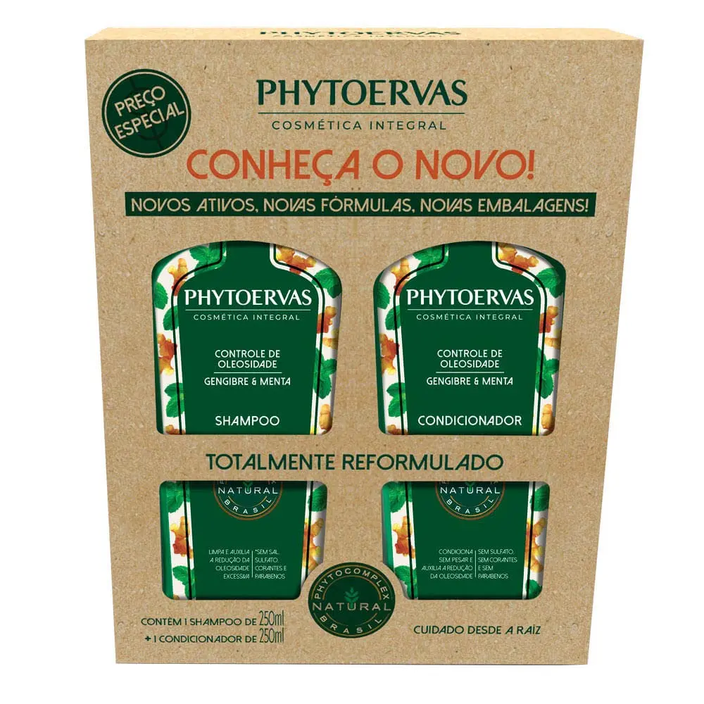Phytoervas Kit Controle da Oleosidade Shampoo 250 ml + Condicionador 250 ml - 1