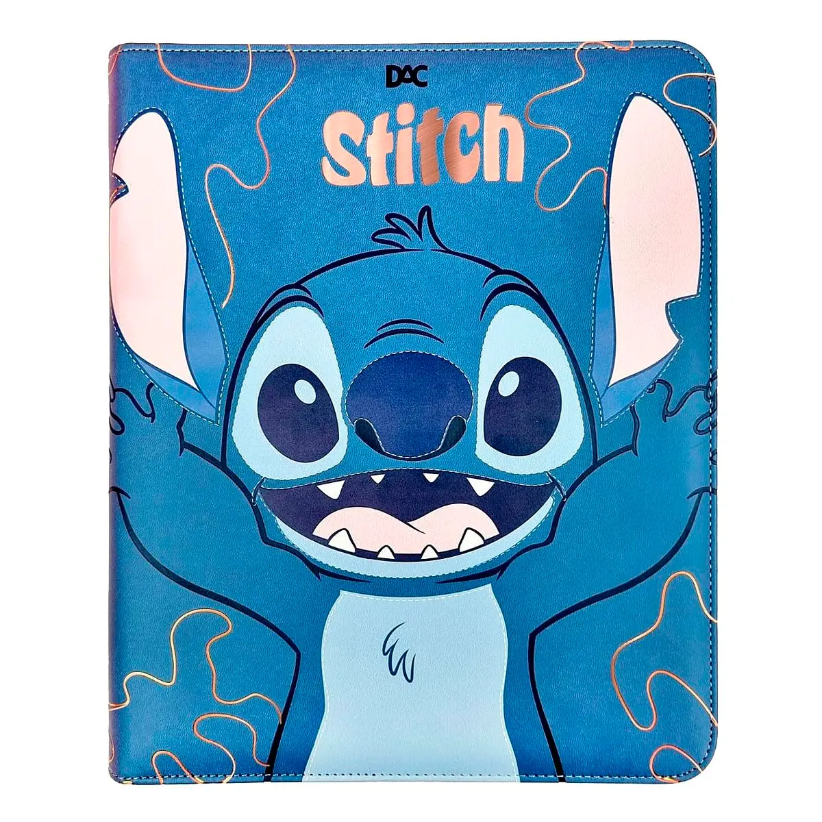 DAC - Caderno Argolado Universitário PVC com 48 Folhas Fechamento em Zíper - Stitch