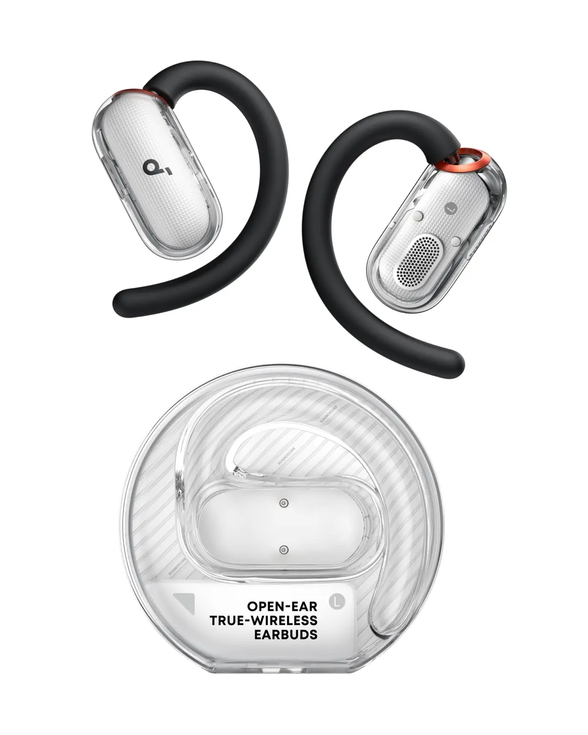 soundcore V40i da Anker, Fone de Ouvido Bluetooth Aberto e Esportivo, IP55 | Design Elegante com Estojo Sem Tampa, Graves Mais Ricos, 21H, Chamadas Claras IA Open-Ear, Controle por App, Fone Sem Fio - 1