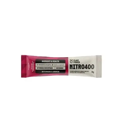 Nitrato em Sachê Plant Power, Sabor Beterraba e Laranja, 9g | Nitro400