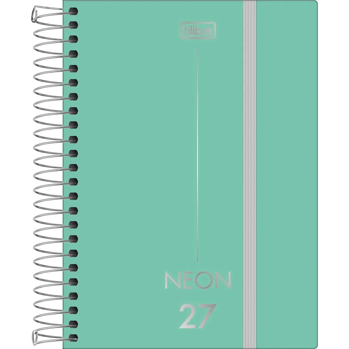 Agenda Diária Costurada Tilibra, Neon 2027, Verde, 11,7 x 16,4 cm