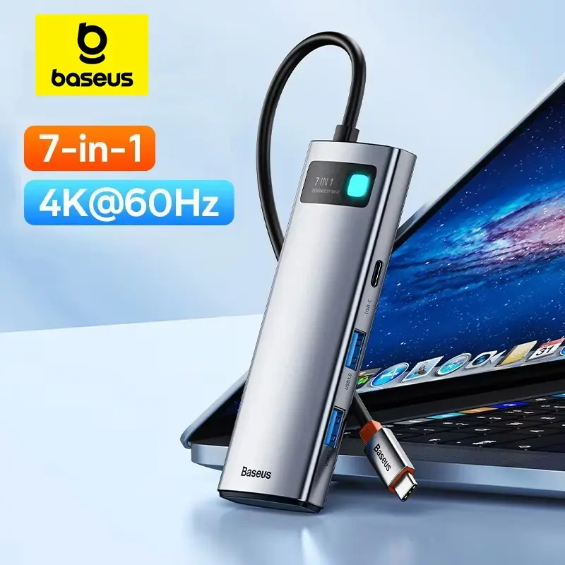 Baseus-USB C HUB para Macbook, Gen 2, 4K, 60Hz, HDMI, 3 USB 3.0, PD, 100W, Tipo C Port, SD, Leitor de Cartão TF para Macbook, iPad, M2, M1 vapor Deck - 1