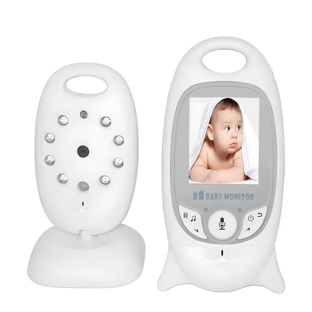 ANJ.GG Babá Eletrônica Sem Fio com Tela 2.0" LCD, Áudio Bidirecional, Visão Noturna, Monitoramento de Temperatura, Lullabies, Alcance até 260 m