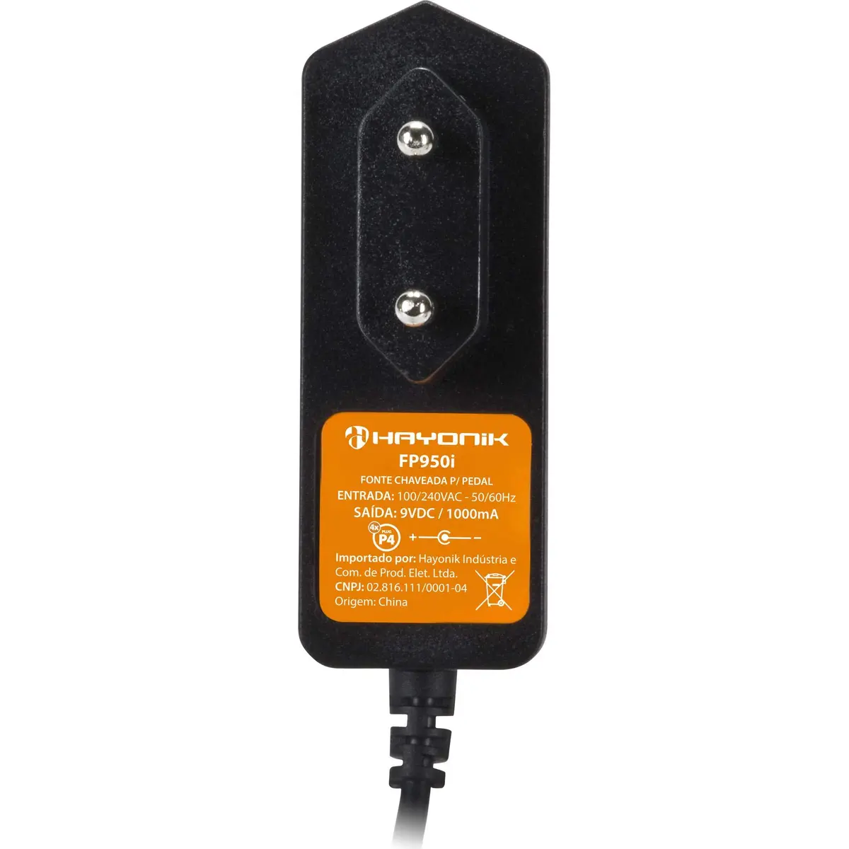 Fonte de Energia para até 4 Pedais Hayonic FP950i - 1000mA