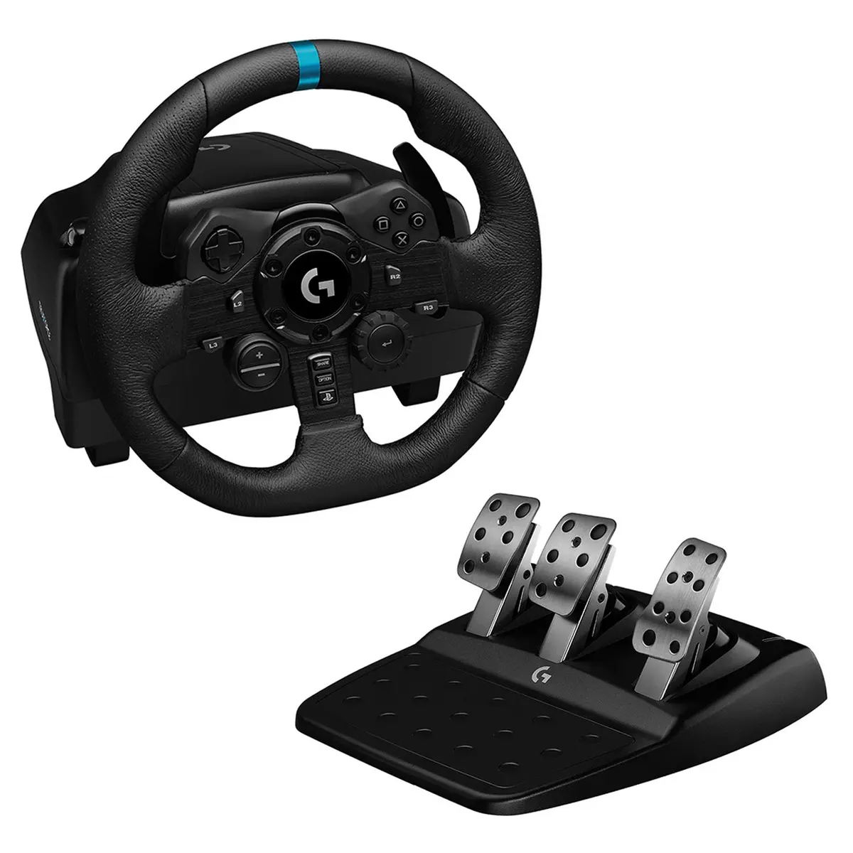 Volante Logitech G923 para PS5, PS4 e PC com Force Feedback TRUEFORCE, Pedais Responsivos, Launch Control e Acabamento em Couro