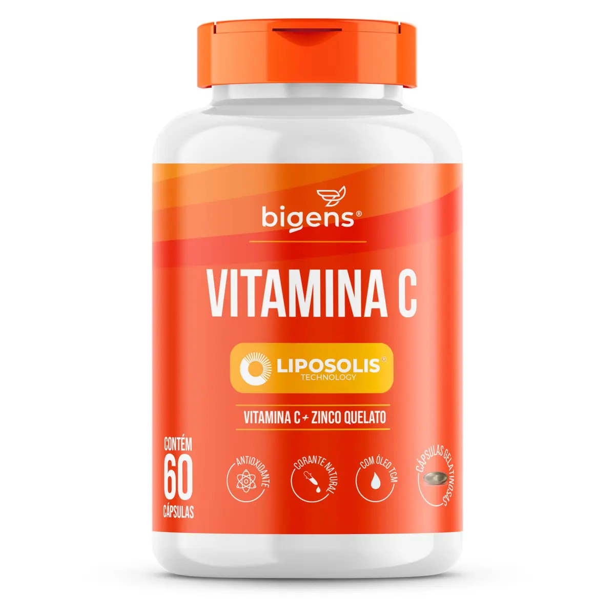 Bigens Vitamina C + Zinco Quelato LipoSolis®, 60 Cápsulas