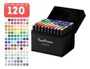 Conjunto Canetas Marcador Canetinha Ponta Dupla 120 cores Kit - 1