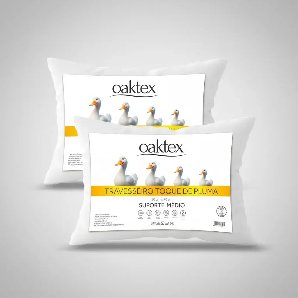 Kit 2 Travesseiros 70x50 Antialérgico Lavável Fibra Siliconada Toque de Pluma de Ganso Oaktex Cor Branco thumbnail 7