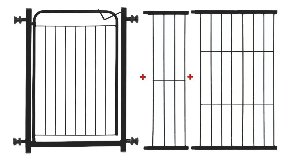 Portão Grade Proteção Criança Pet Util Cão De 129 Cm À 134 Cm Cor Preto