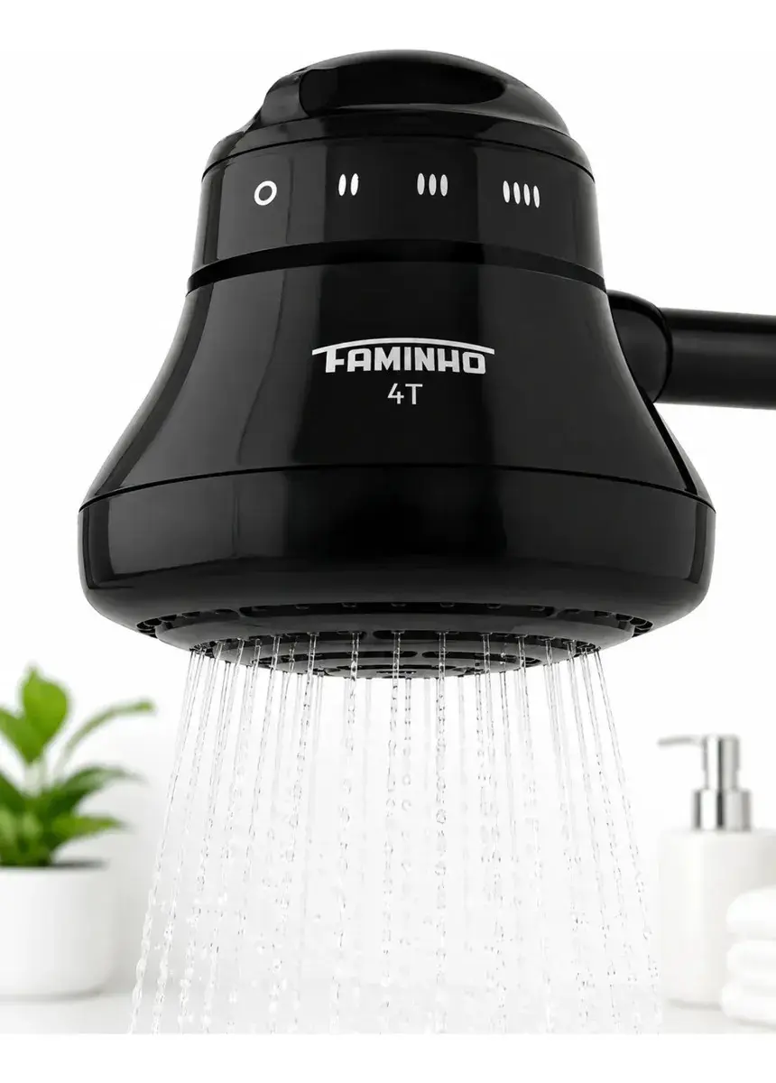 Chuveiro Elétrico Fixo Fame Faminho 4T 5400W Preto