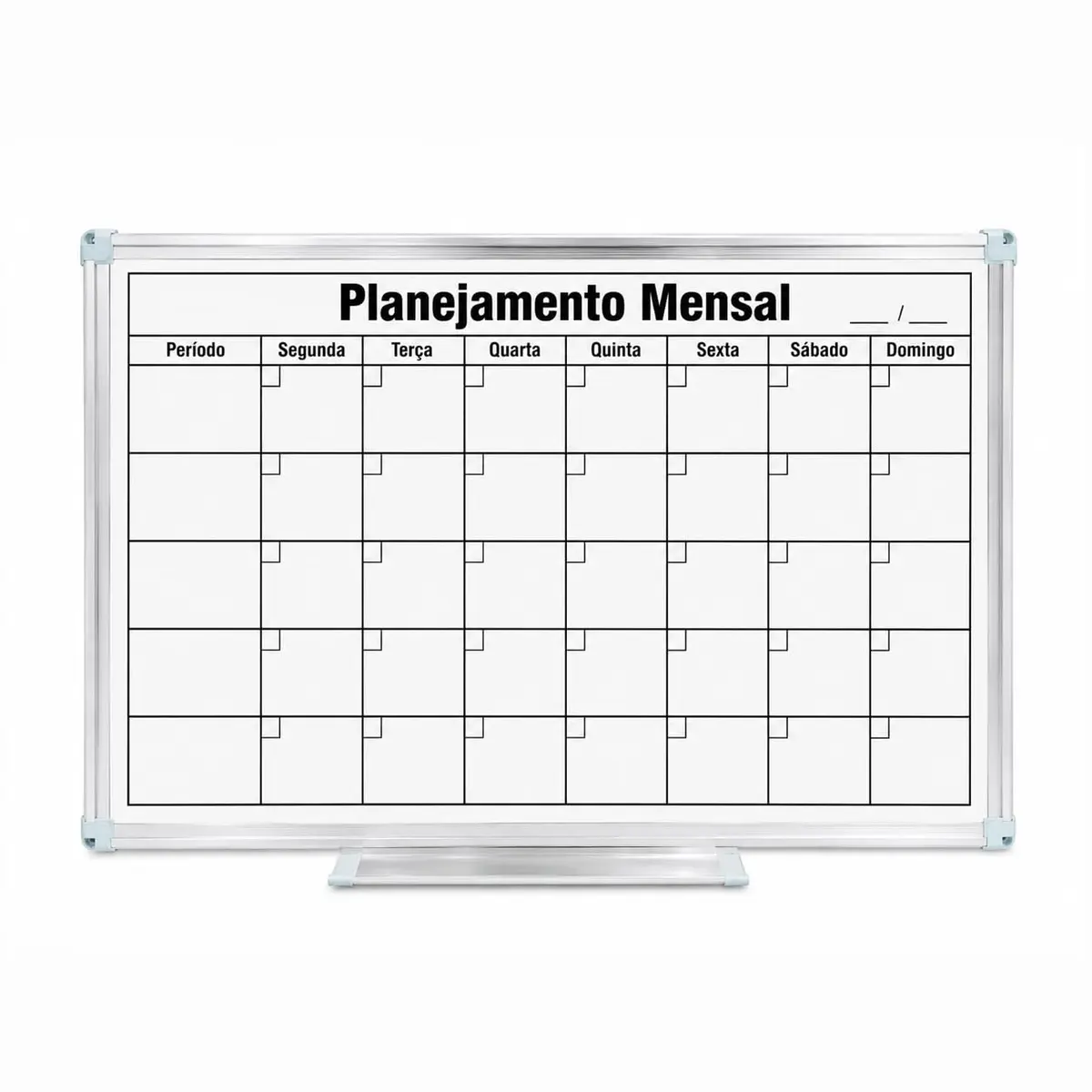 Souza & Cia Quadro Branco Planejamento Mensal 60 x 40 cm, Moldura em Alumínio Standard, Modelo 1136