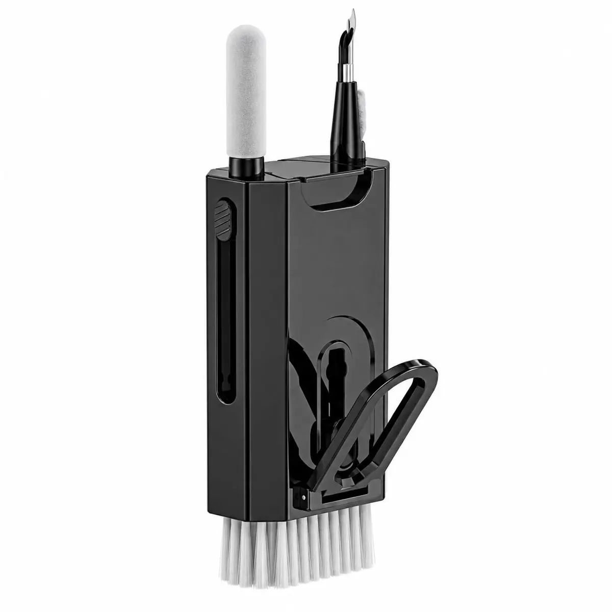 Kit de Limpeza 8 em 1 Premium, Multifuncional, Portátil, com Removedor de Teclas, para Teclado, Fones, PC e Celular (PRETO)