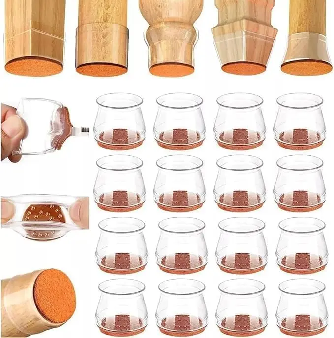 Kit 16 Peças Protetor Para O Pé Da Cadeira Mesa De Silicone Redondo 2,5cm almofadas de feltro