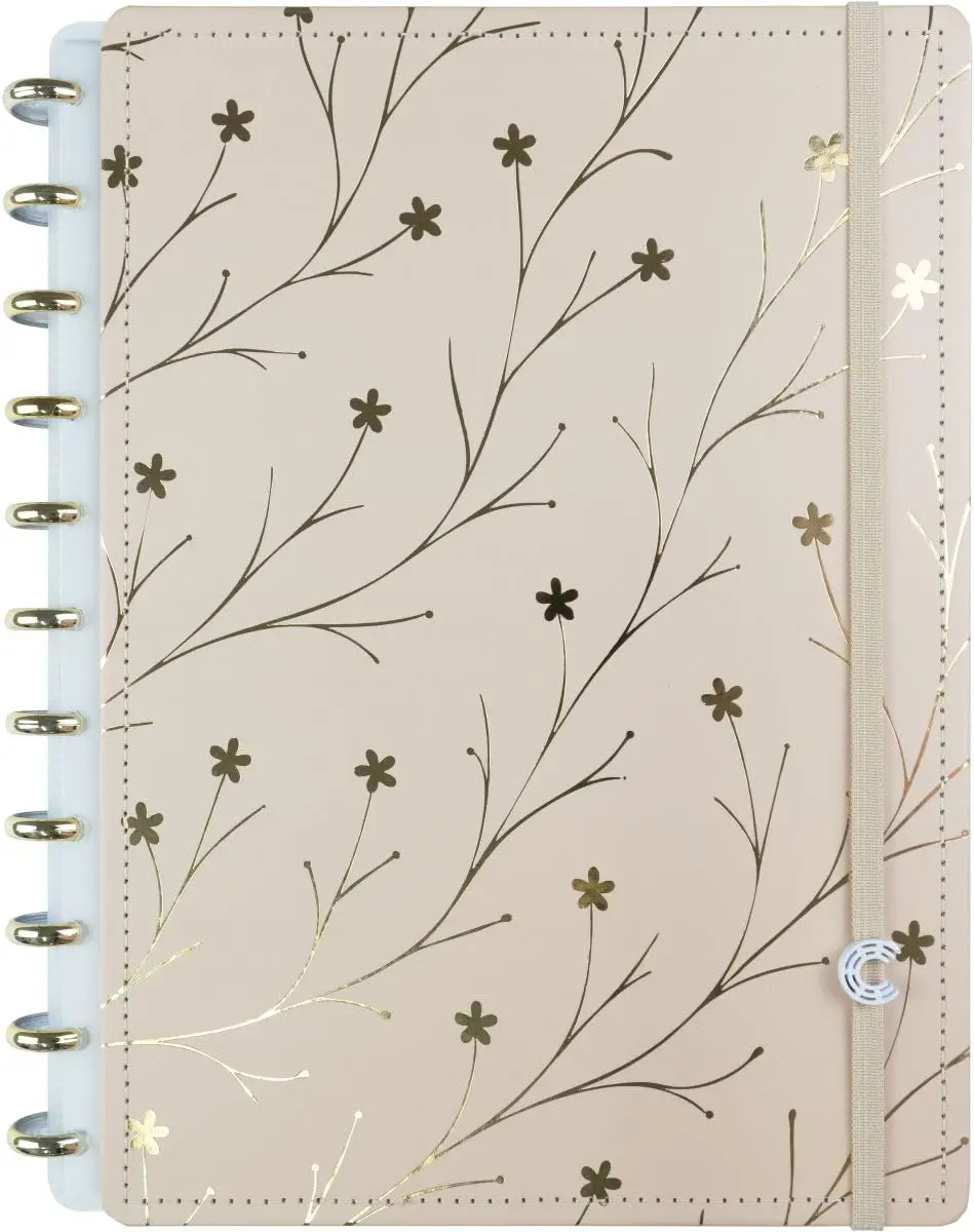 Caderno Inteligente, Médio, Miss Floral By Giulia Benite, 190x255 mm, 80 Folhas