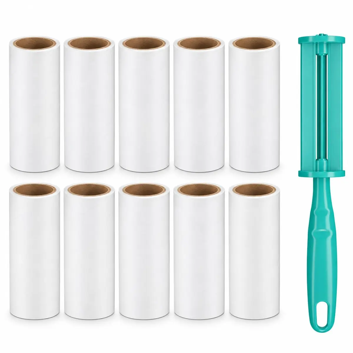 Kit 10 Refis Rolo Adesivo Tira Pelos – 30 Folhas Cada Refil, Remove Pelos, Fiapos Pelos Pets